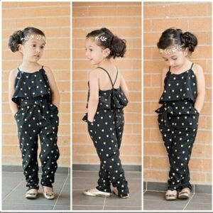 sleeveless-polka-dot-strap-girls-jumpsuit